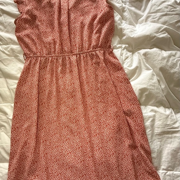 Monteau Lightweight Travel Button-Down Red Spring Summer Dress Size L - Picture 5 of 7